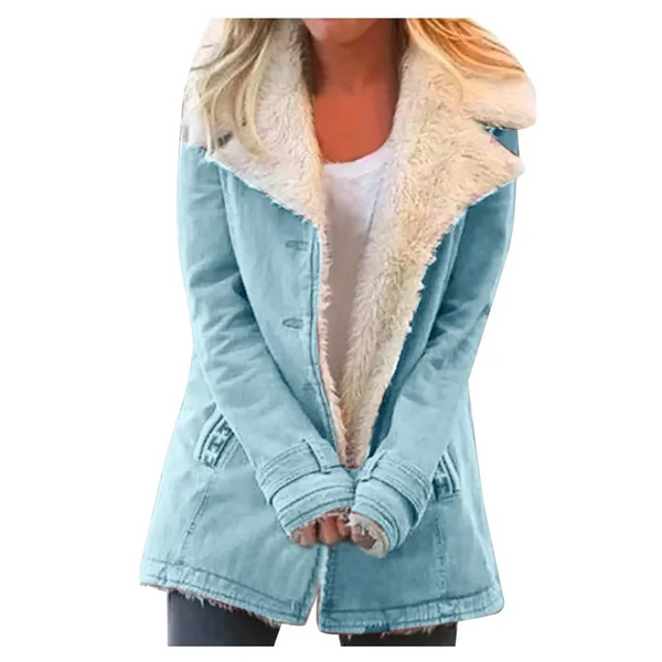 Women's Plush Lapel Coat Jacket – Cozy Autumn Winter Parka
