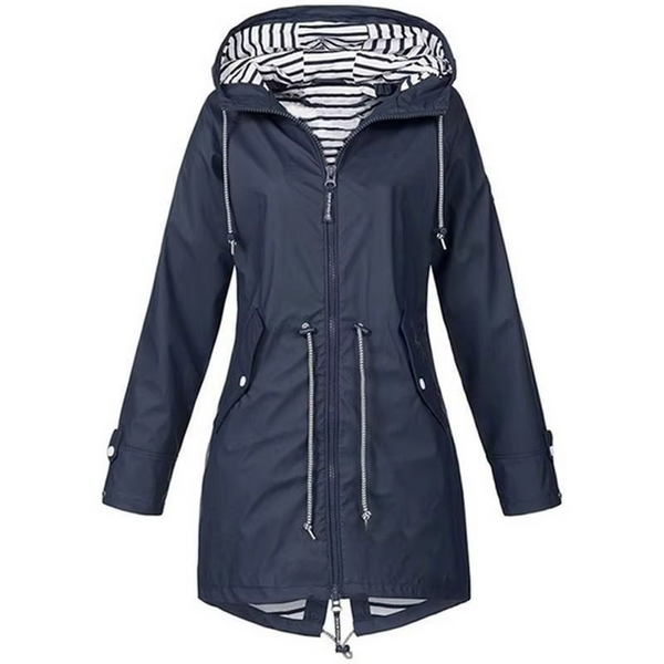 Womens Lightweight Waterproof Rain Jacket With Adjustable Drawstring For Everyday Outdoor Wear