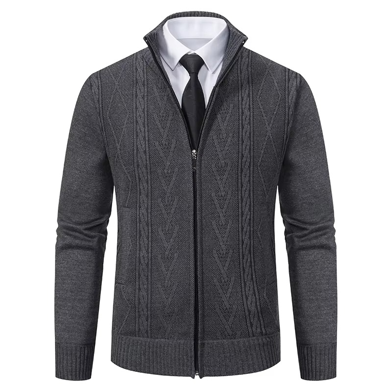 Men's Cashmere Padded Knit Sweater Jacket