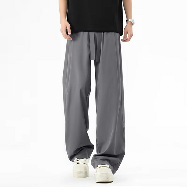 Men's Wide Leg Quick Dry Black Pants for Summer Comfort