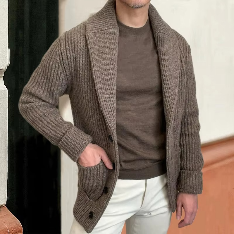 Men's Vintage Slim Fit Knitted Cardigan Jacket
