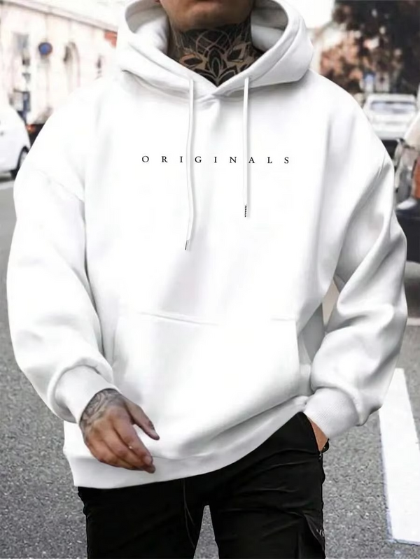 Pure Cotton "ORIGINALS" Print Hoodie — Minimalist Streetwear Essential