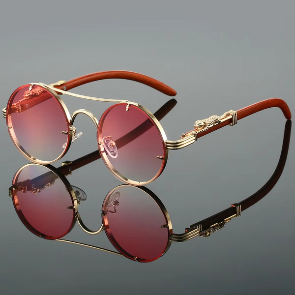 Vintage Round Sunglasses with Double Bridge for Men and Women