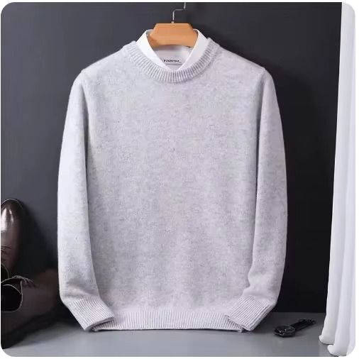 Classic Cashmere O-Neck Men's Sweater Soft Warm Knitted Pullover