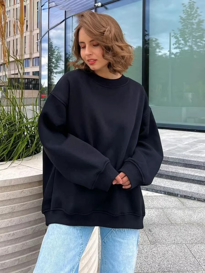 Oversized Fleece Hoodie for Women Warm Loose Fit Pullover Sweatshirt