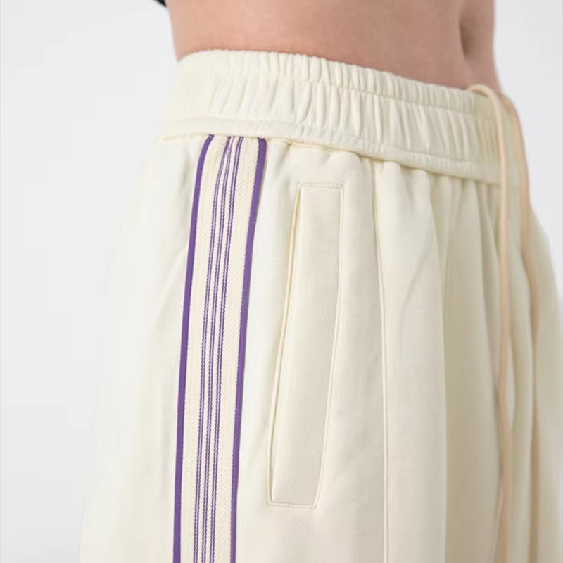 Men's Autumn Winter Stitch Design Sweatpants, Loose Fit Elastic Waist Fitness Pants