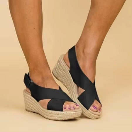 Women's Comfortable Peep Toe Wedge Platform Sandals
