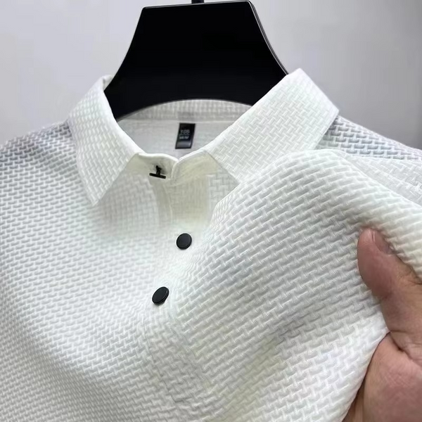 Men's Short Sleeve Business Casual Solid Polo Shirt