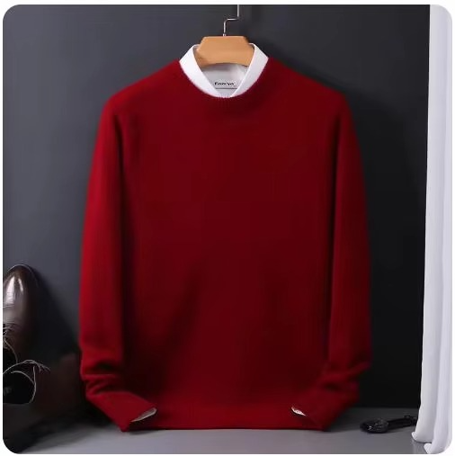 Classic Cashmere O-Neck Men's Sweater Soft Warm Knitted Pullover