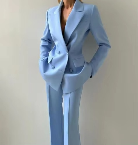 Women's Three Piece Autumn Suit Set with Blazer, Corset Pants, and Camisole Top