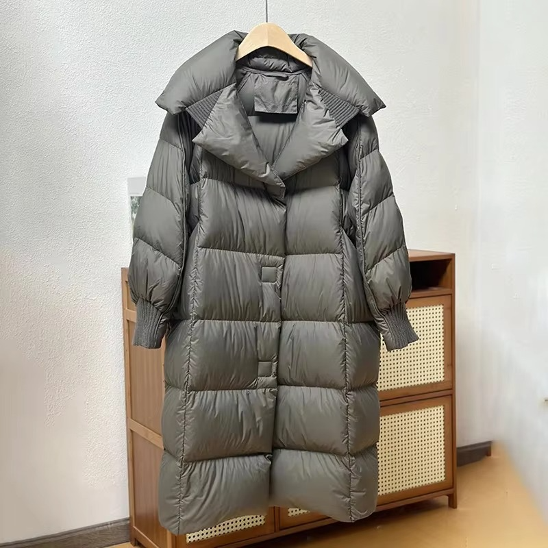 Women's Long Down Coat – Warm Oversized Winter Outerwear