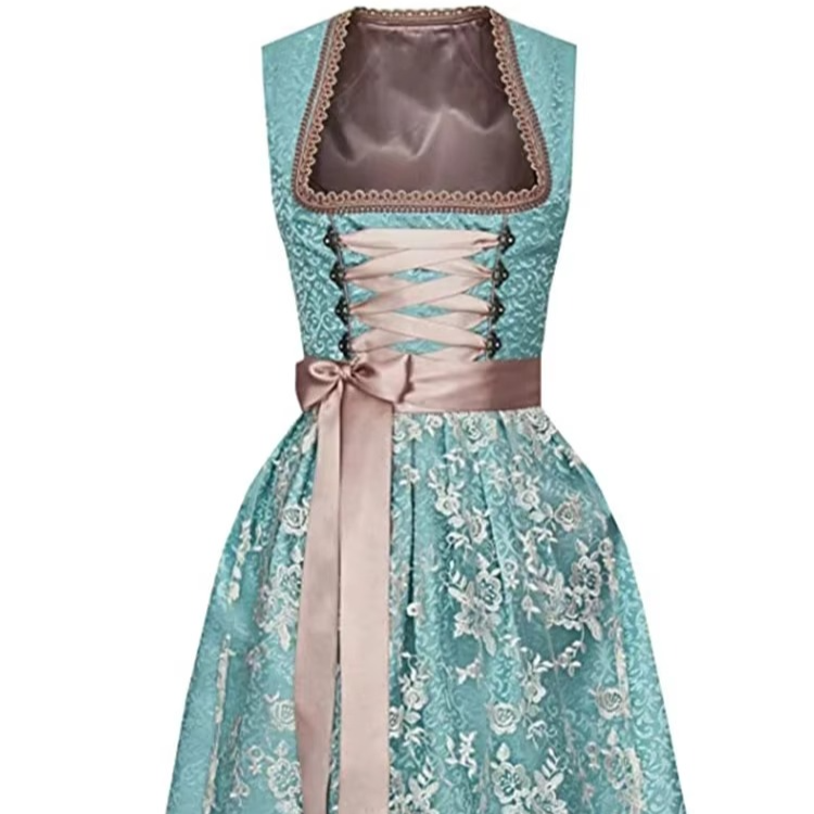 Women's Bavarian Dirndl Dress Traditional Oktoberfest Costume