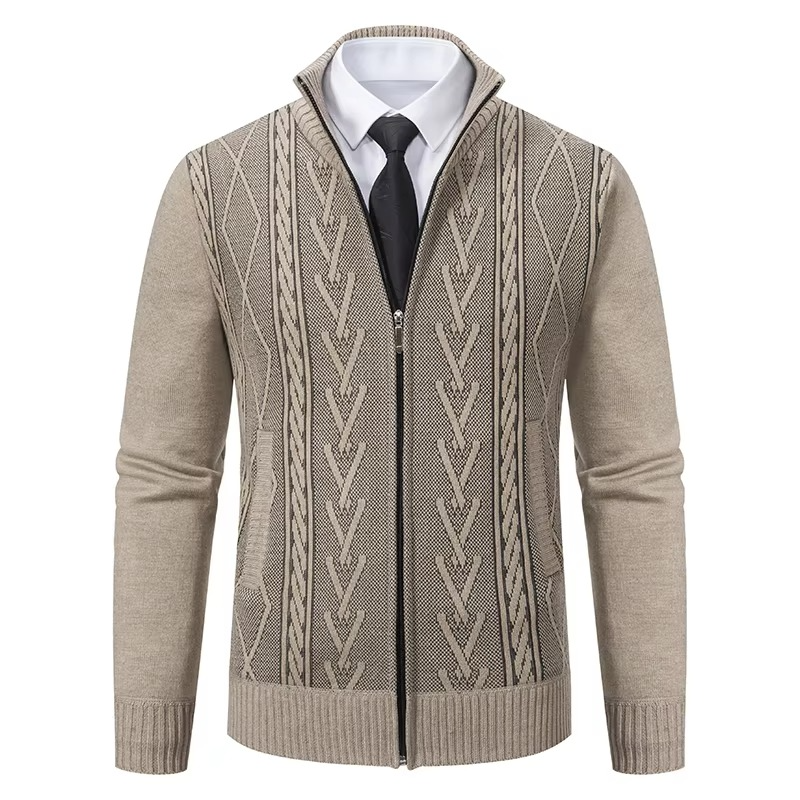 Men's Cashmere Padded Knit Sweater Jacket