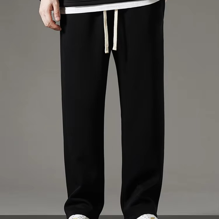 Men’s Wide Leg Cotton Track Pants – Korean Inspired Casual Sweatpants