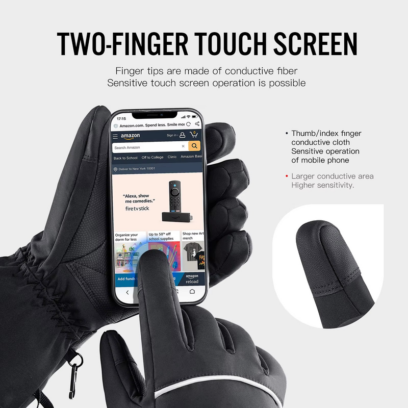 Heated Motorcycle Gloves, Waterproof Rechargeable Winter Thermal Riding Gloves