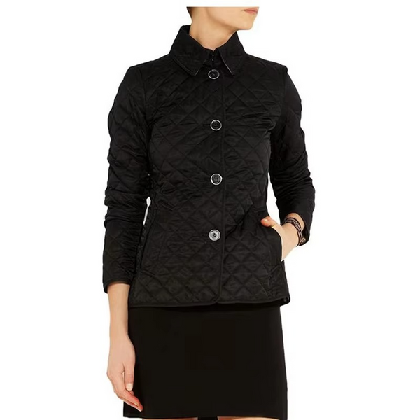 Women’s Winter Lapel Down Coat, Single Breasted Long Sleeve Slim Cotton Jacket with Pockets