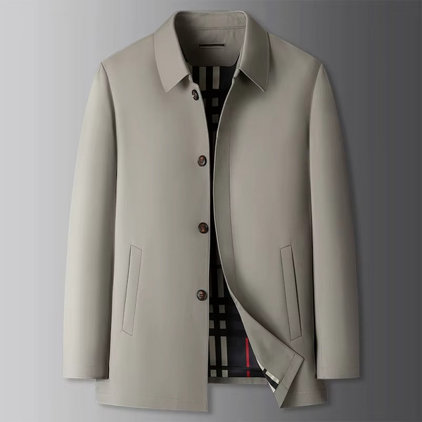 Plus Size Men's Long Trench Coat Casual Overcoat for Spring and Autumn