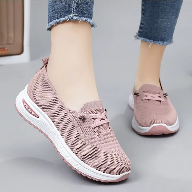 Women's Casual Sneakers 2025 Pink Chunky Sole Breathable Lightweight