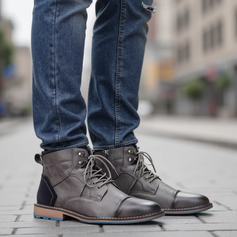 Men's Leather Ankle Boots – Classic Comfort and Versatility