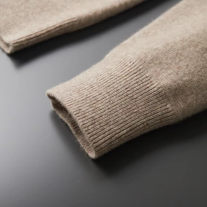 Men's 100% Wool Cardigan Sweater – 2025 Classic Knit Lapel Design