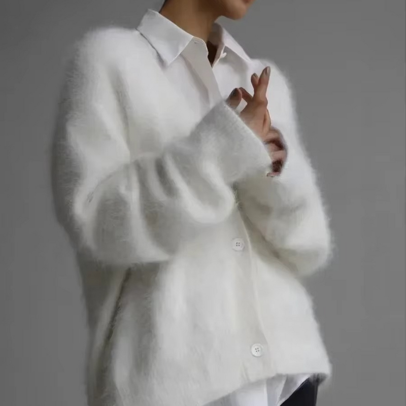 Women's Oversized Knit Cardigan V Neck Button Down Sweater Coat