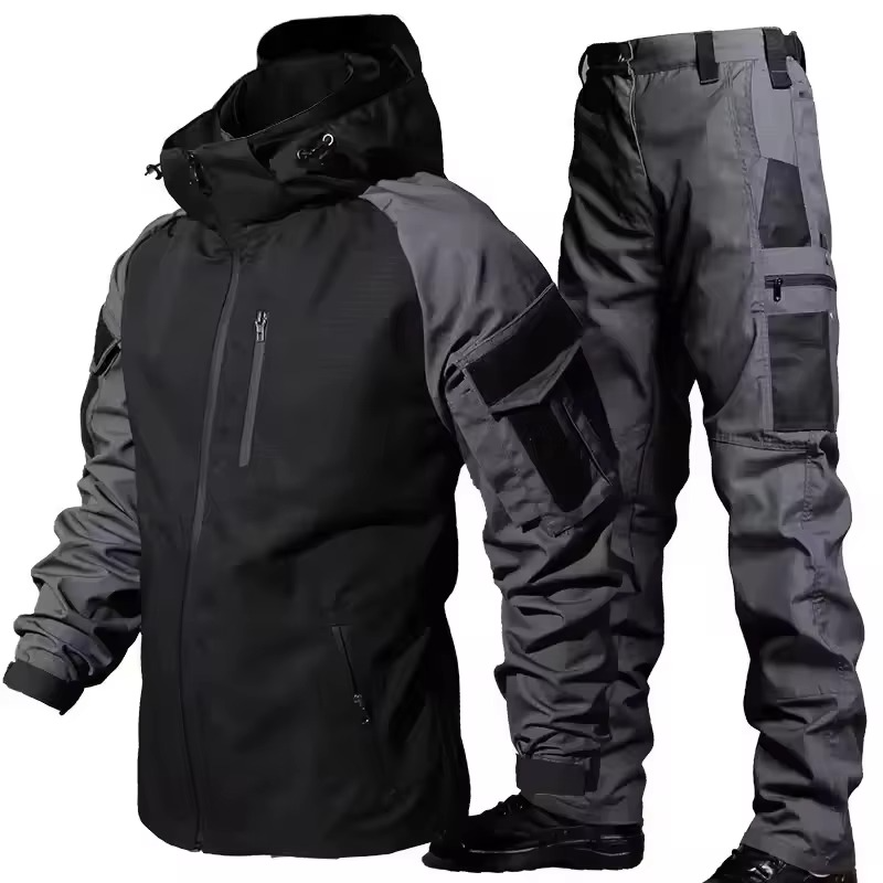 Men's Tactical Waterproof Combat Training Suit Outdoor Multi-Pocket Wear-Resistant Set