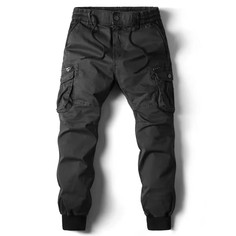 Men's Outdoor Casual Work Pants Loose Fit Multi-Pocket Trousers
