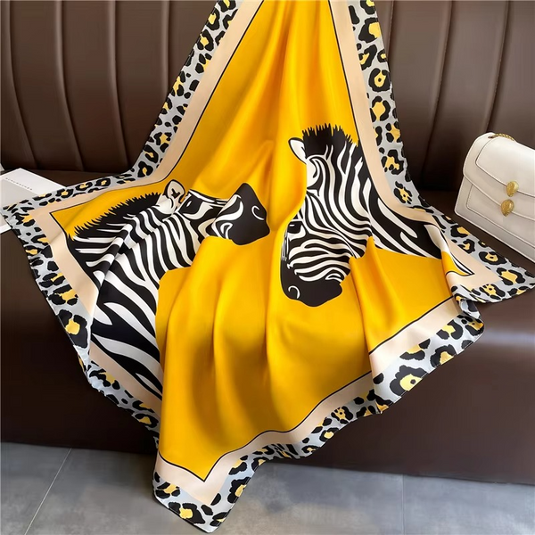 Summer Polka Dot and Stripe Silk Square Scarf for Women 35×35 Inch