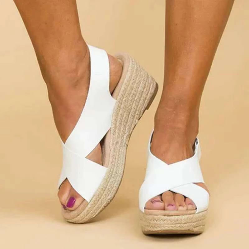 Minimalist Women’s Wedge Sandals with Open Toe Platform and Ankle Strap