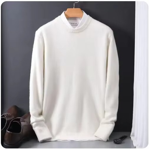 Classic Cashmere O-Neck Men's Sweater Soft Warm Knitted Pullover