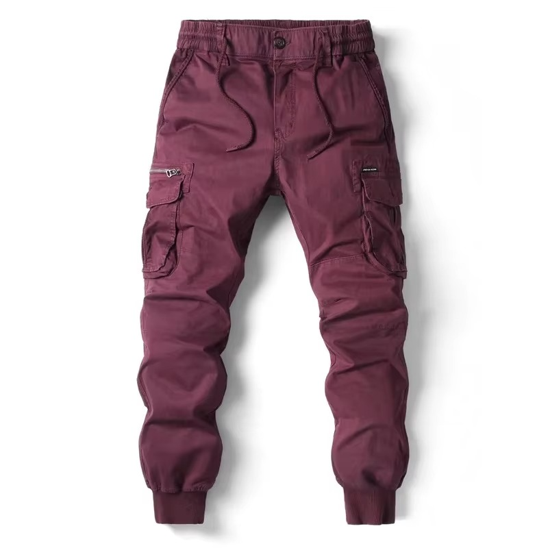 Men's Outdoor Casual Work Pants Loose Fit Multi-Pocket Trousers