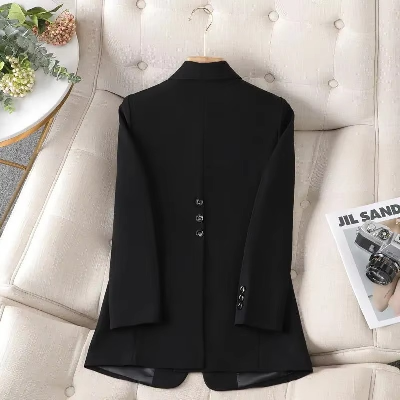 Women’s Green Single Button Blazer – Formal Office Coat with Long Sleeves