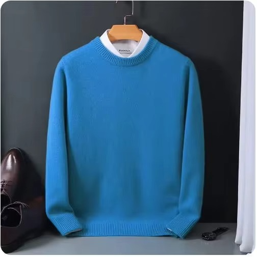 Classic Cashmere O-Neck Men's Sweater Soft Warm Knitted Pullover