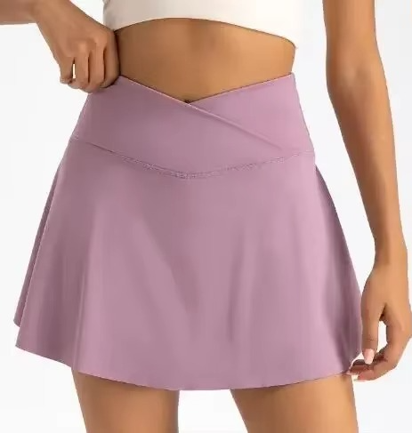 Women's High Waist Active Tennis Skirt with Built-in Shorts and Pockets