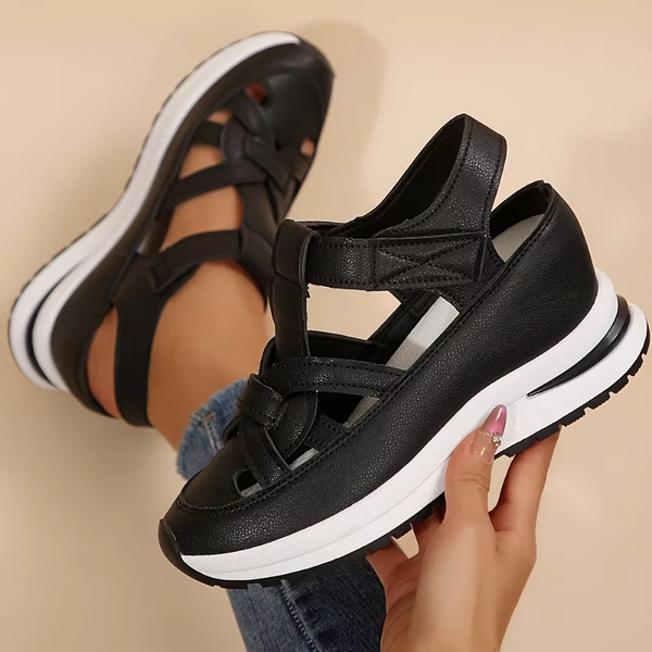 Women's Comfortable Solid Color Open Toe PU Fashion Sandals