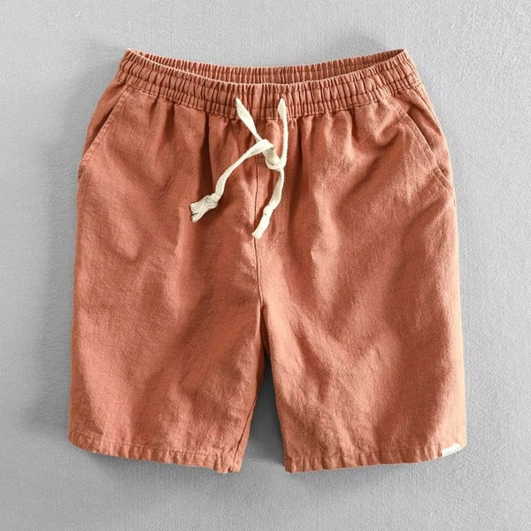 Summer Men's Breathable Cotton Linen Casual Shorts