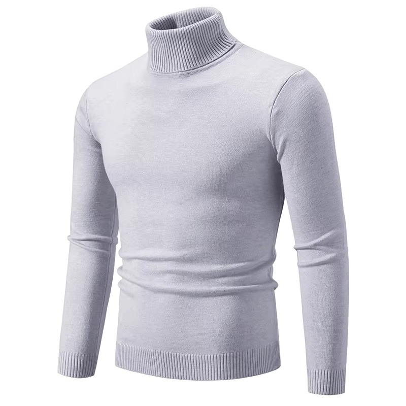 Men’s Thick Knit Winter Turtleneck Sweater, Warm Slim Fit Pullover