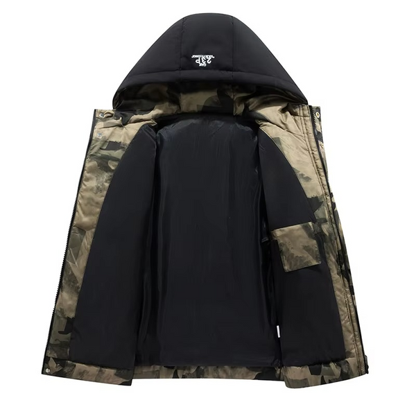 Men's Winter Windproof Hooded Parka Jacket With Multi-Pockets, Sizes M–5XL