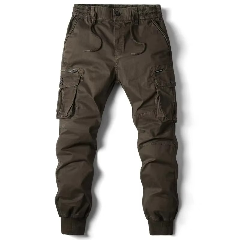 Men's Outdoor Casual Work Pants Loose Fit Multi-Pocket Trousers