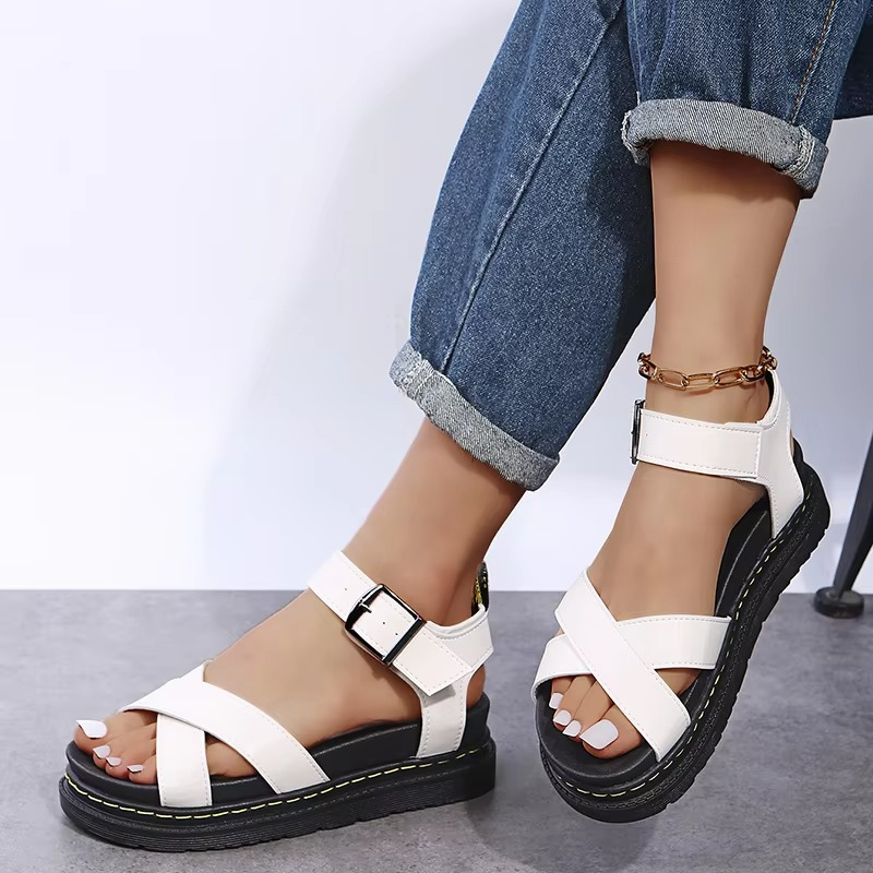 2025 Summer Soft Leather Platform Wedge Sandals for Women