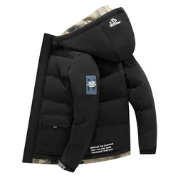 Men's Winter Windproof Hooded Parka Jacket With Multi-Pockets, Sizes M–5XL