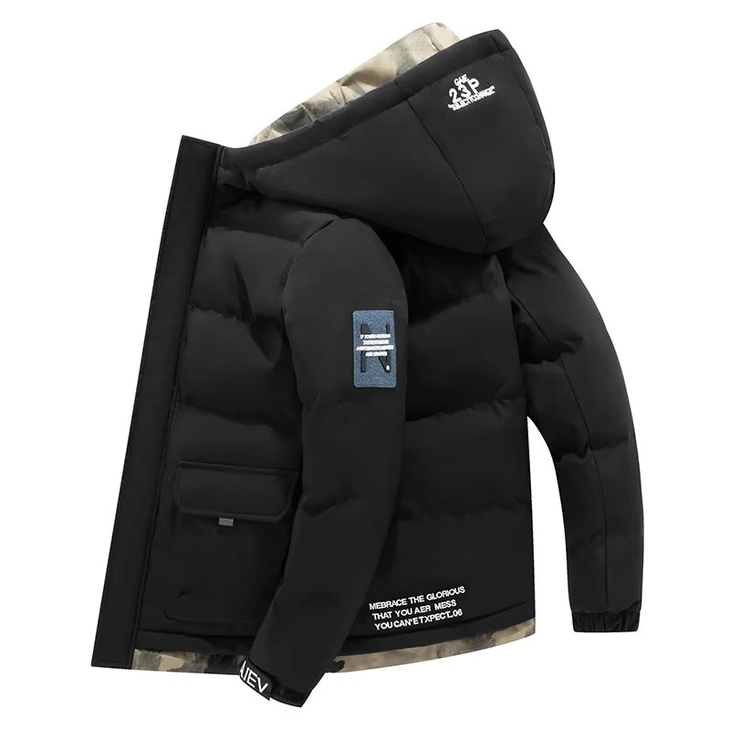 Men's Winter Windproof Hooded Parka Jacket With Multi-Pockets, Sizes M–5XL