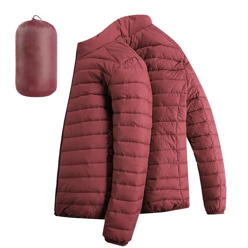 Men's Lightweight Hooded Cotton Down Jacket with Zip Pockets – Casual Winter Parka