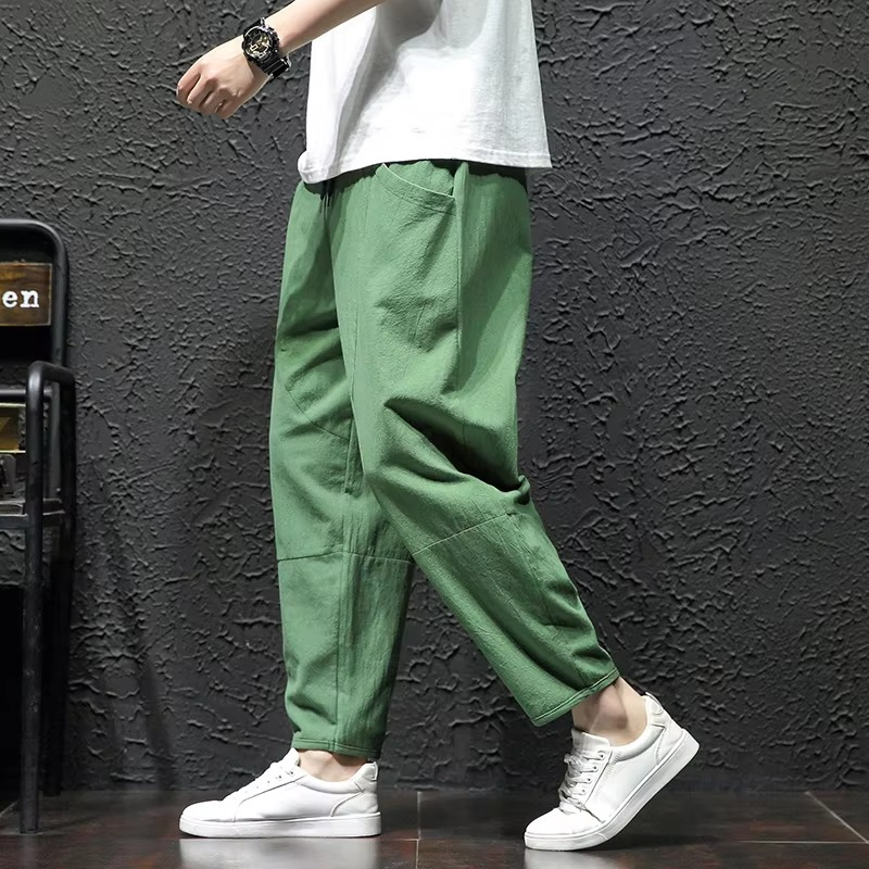 Men's 100% Cotton Ankle Length Casual Pants