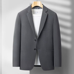 Men's 2025 Wool Blend Tailored Suit Jacket – Modern Business and Party Wear