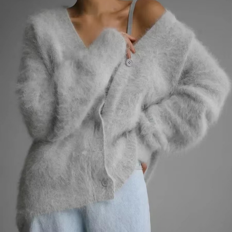 Women's Oversized Knit Cardigan V Neck Button Down Sweater Coat