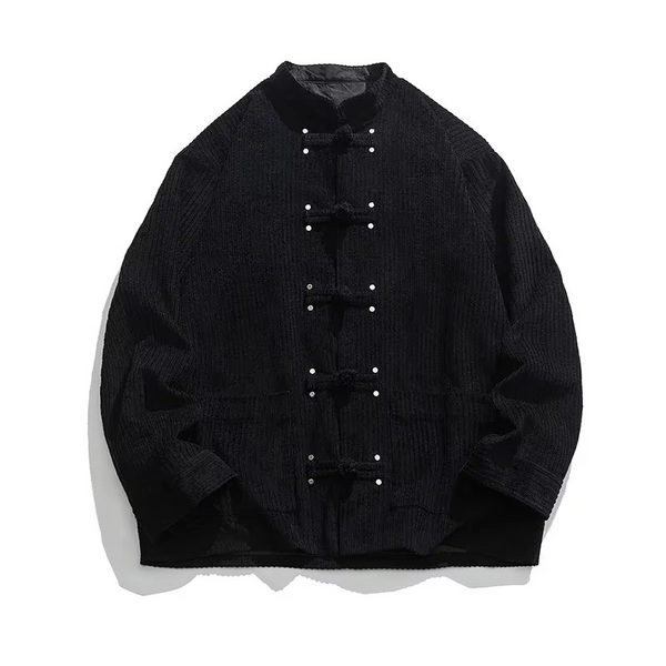 2025 Vintage Corduroy Tang Jacket for Men, Chinese Style Midweight Shirt Jacket