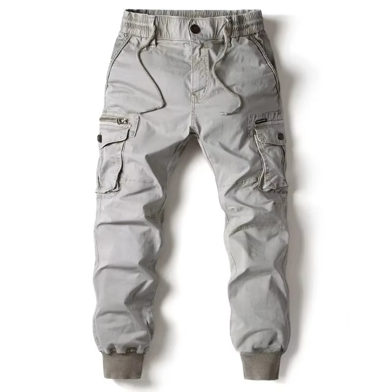 Men's Outdoor Casual Work Pants Loose Fit Multi-Pocket Trousers
