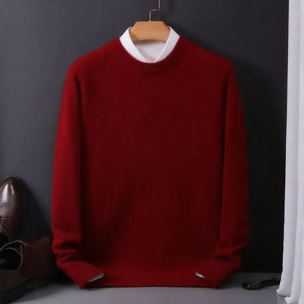 Men's Oversized Cashmere Knit Sweater O Neck Pullover M to 3XL