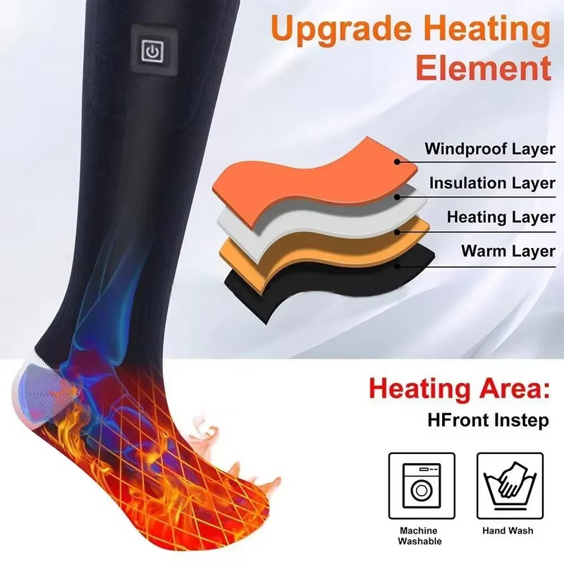 Rechargeable Heated Winter Socks for Outdoor Sports and Cold Weather Comfort